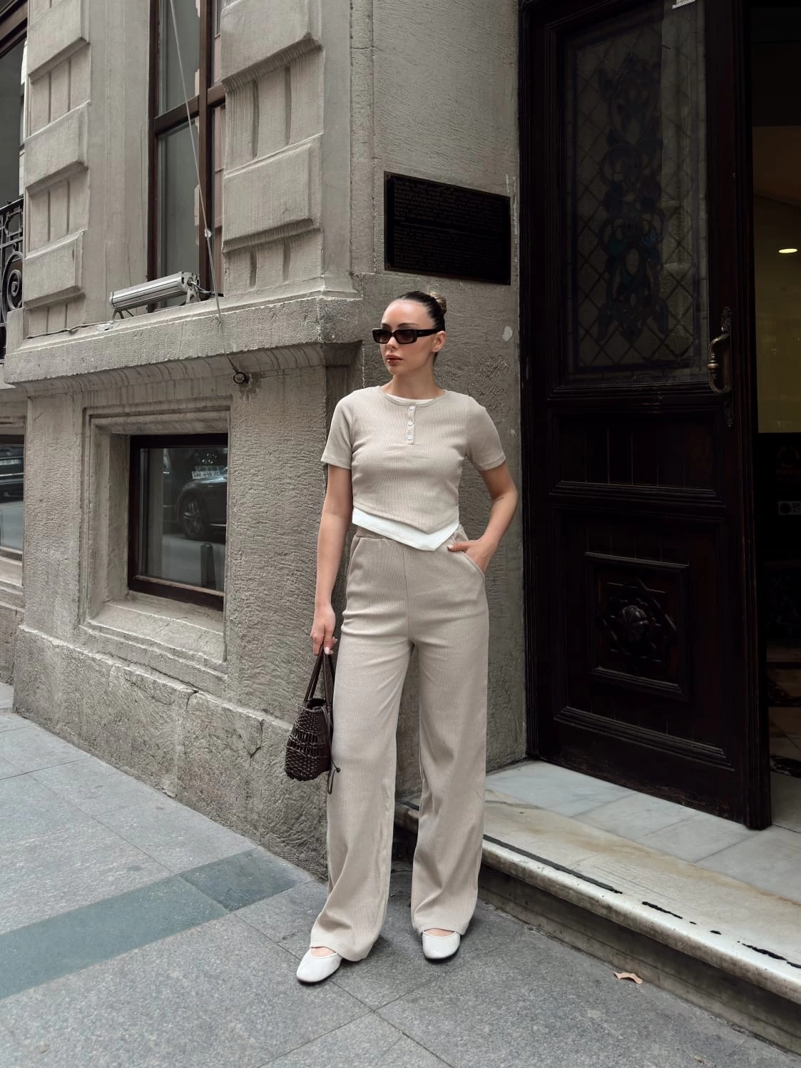 Asimetrik Detay Kadın Alt Üst Takım - 0186