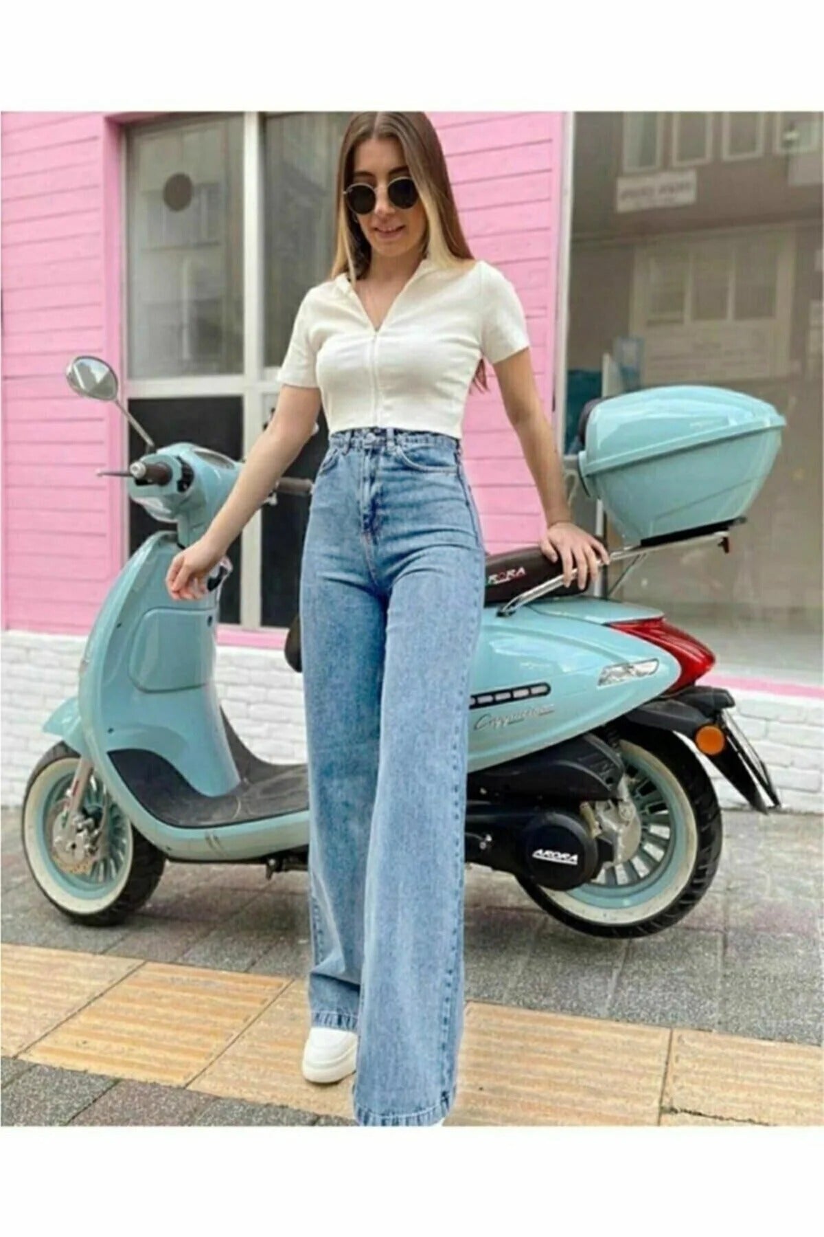 Mavi Süper Yüksek Bel Salaş Jeans Palazzo Pantolon Süper Yüksek Wide Leg - 0305
