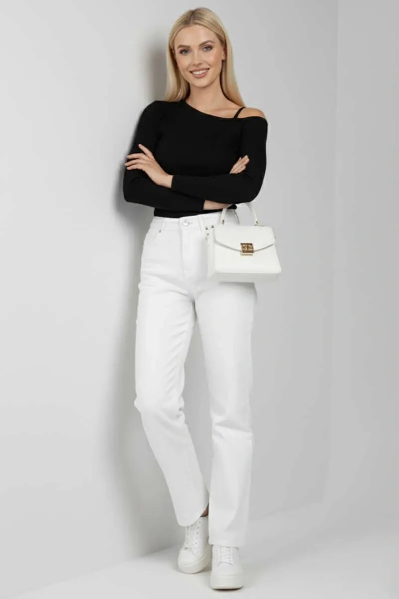 Tek Omuz Askı Detay Bluz - 0253