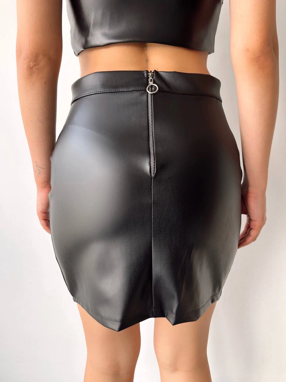 Cep Detaylı Deri Etek - 0151