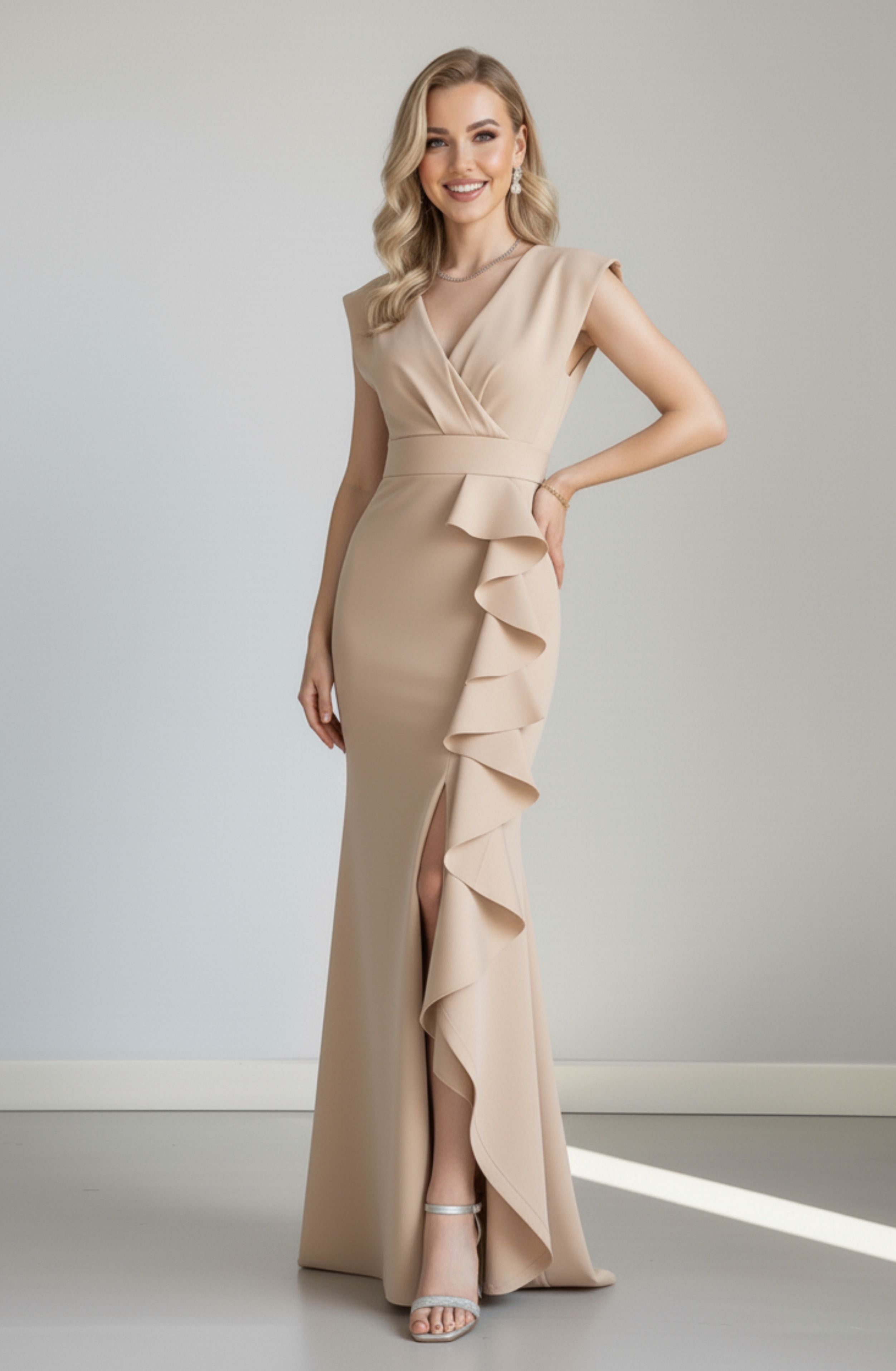 Kruvaze Yaka Abiye Elbise - 0216