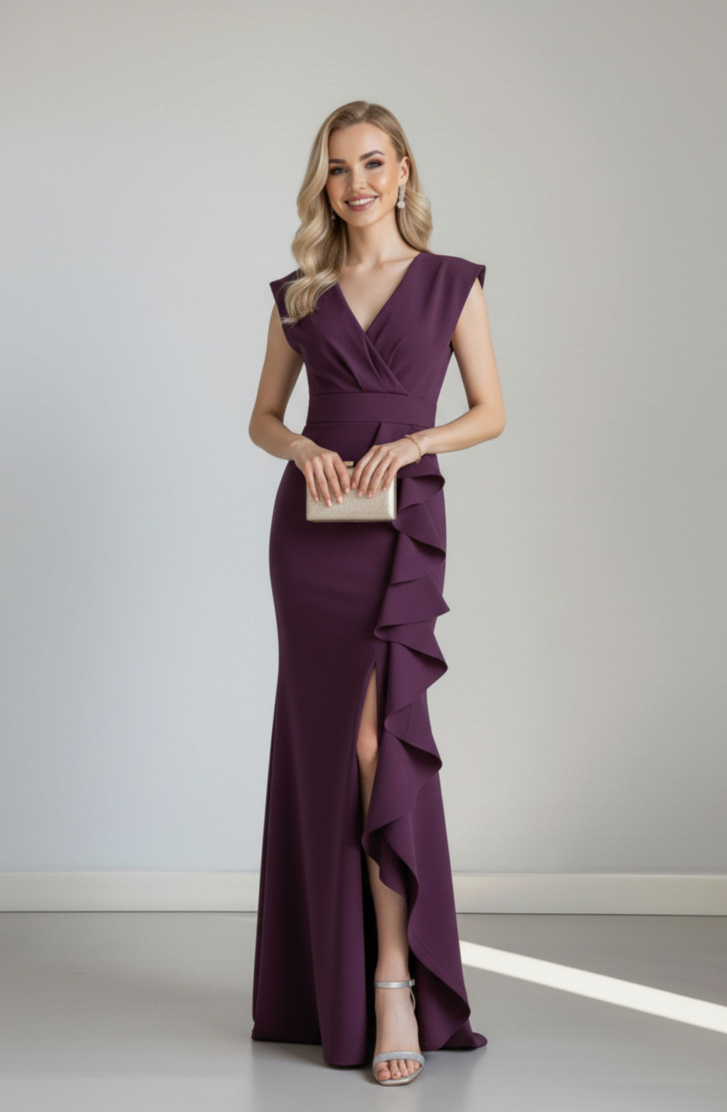 Kruvaze Yaka Abiye Elbise - 0217