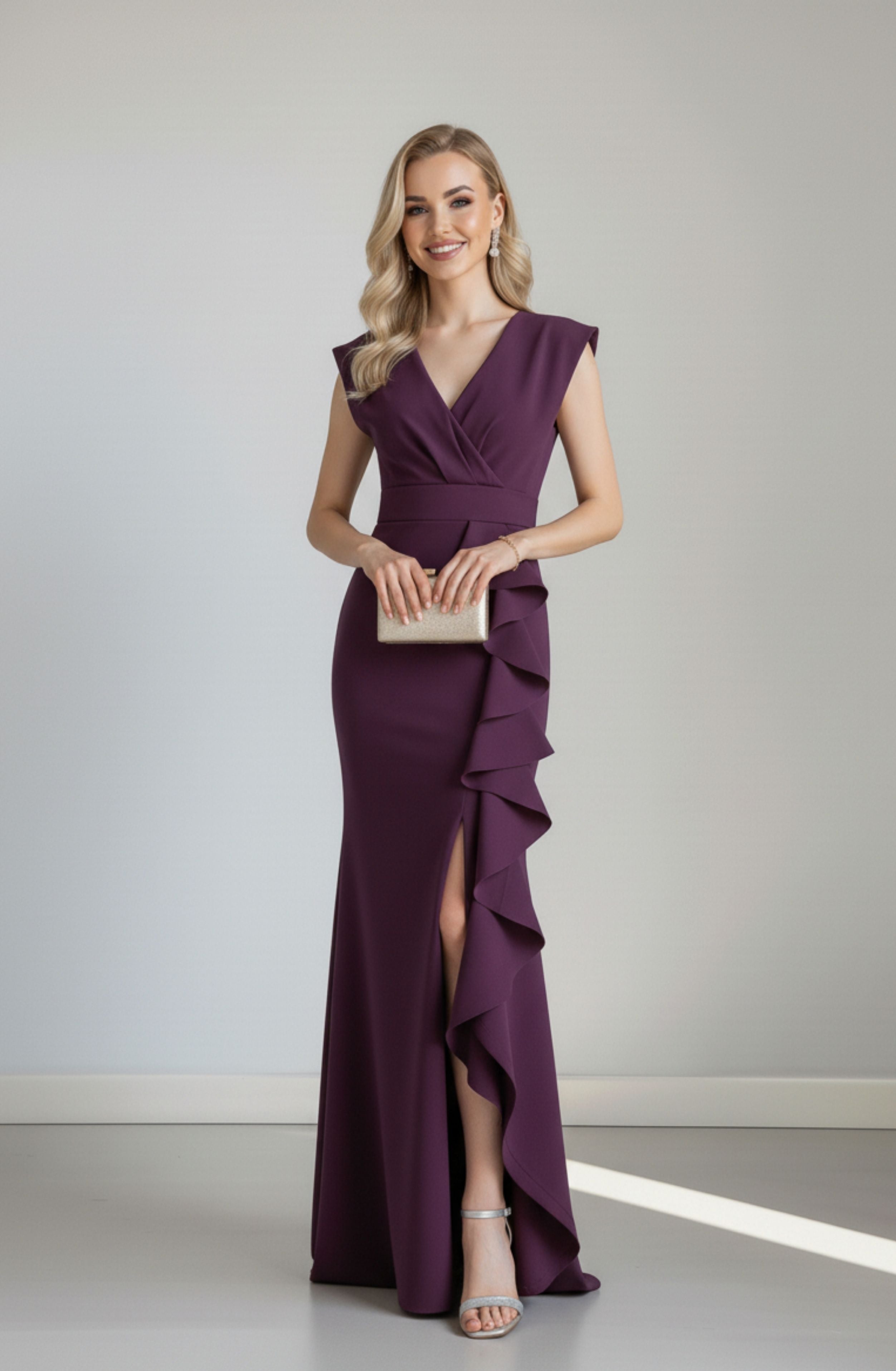 Kruvaze Yaka Abiye Elbise - 0217