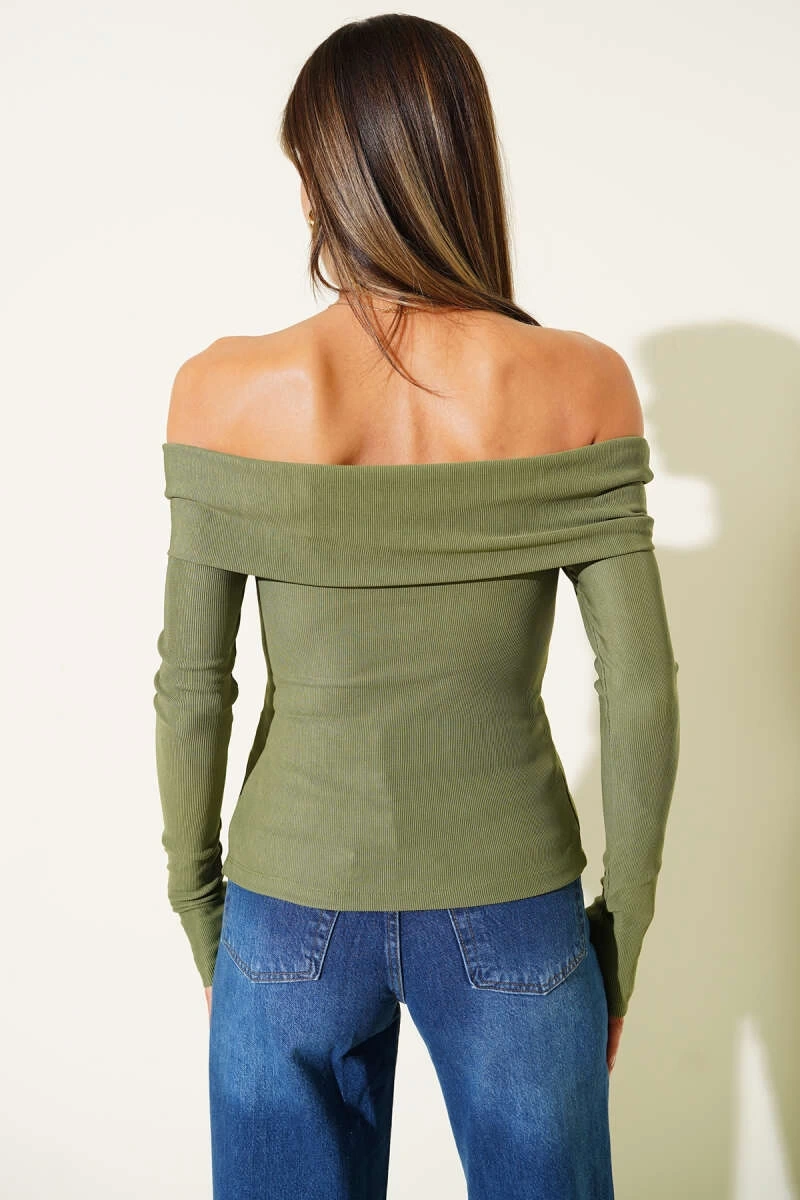 Madonna Yaka Düğme Detay Bluz - 0167