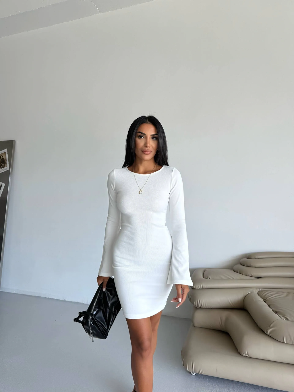 Prenses Kol Likralı Elbise - 0284