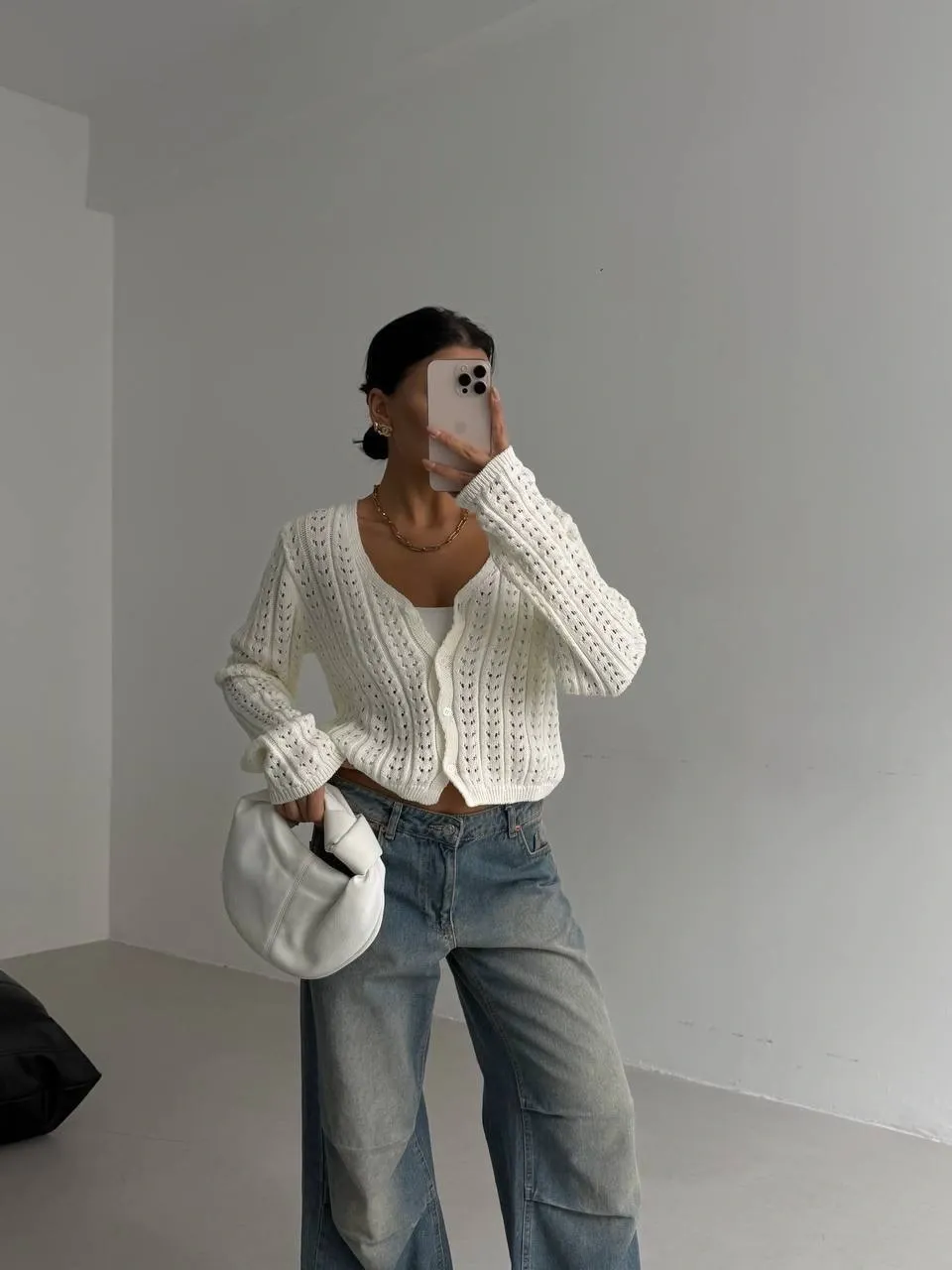 Kadın Örgü Detaylı Reglan Kol Triko Hırka Ceket - 0239