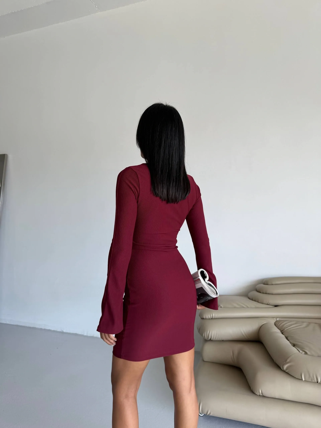 Prenses Kol Likralı Elbise - 0286