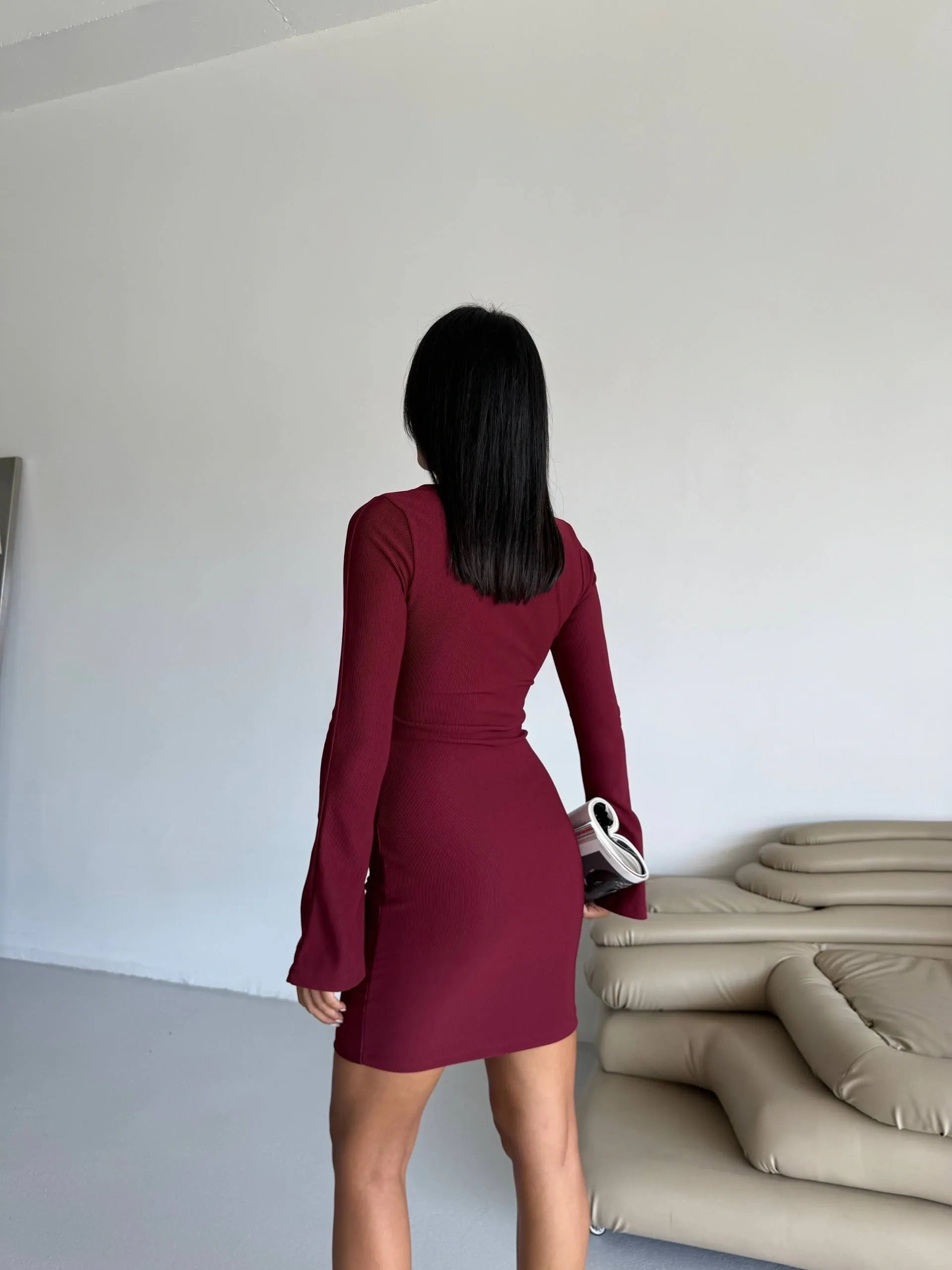 Prenses Kol Likralı Elbise - 0286