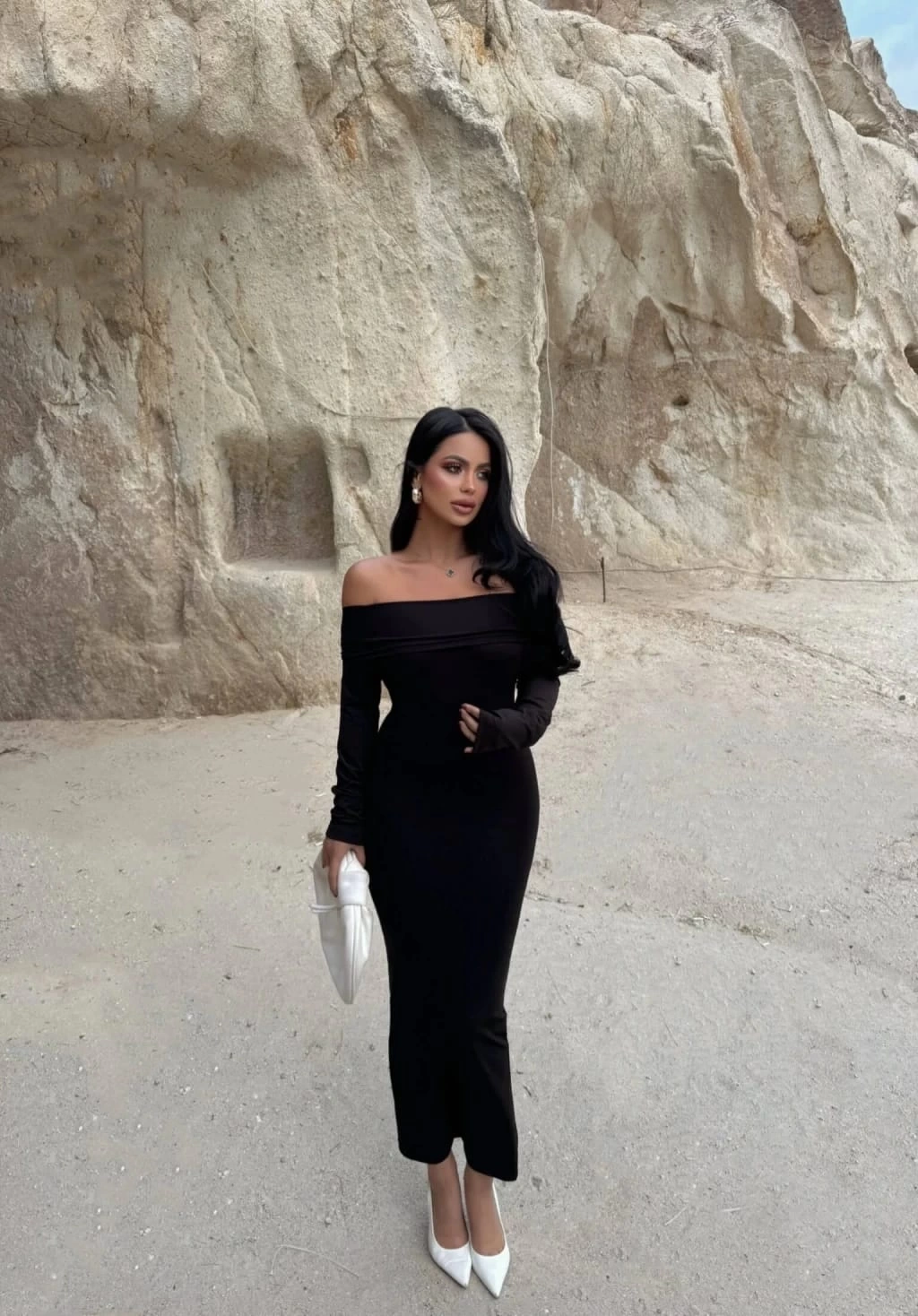 Madonna Yaka Uzun Kollu Elbise - 0183