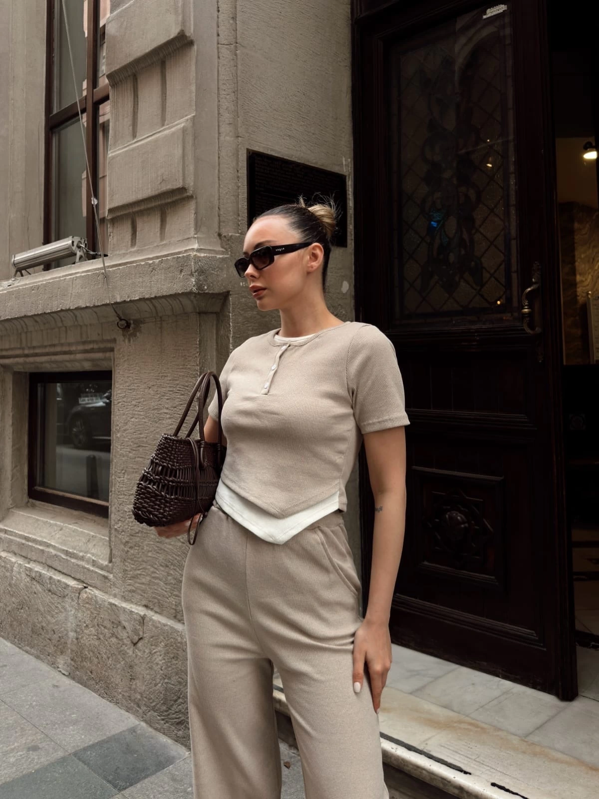 Asimetrik Detay Kadın Alt Üst Takım - 0186