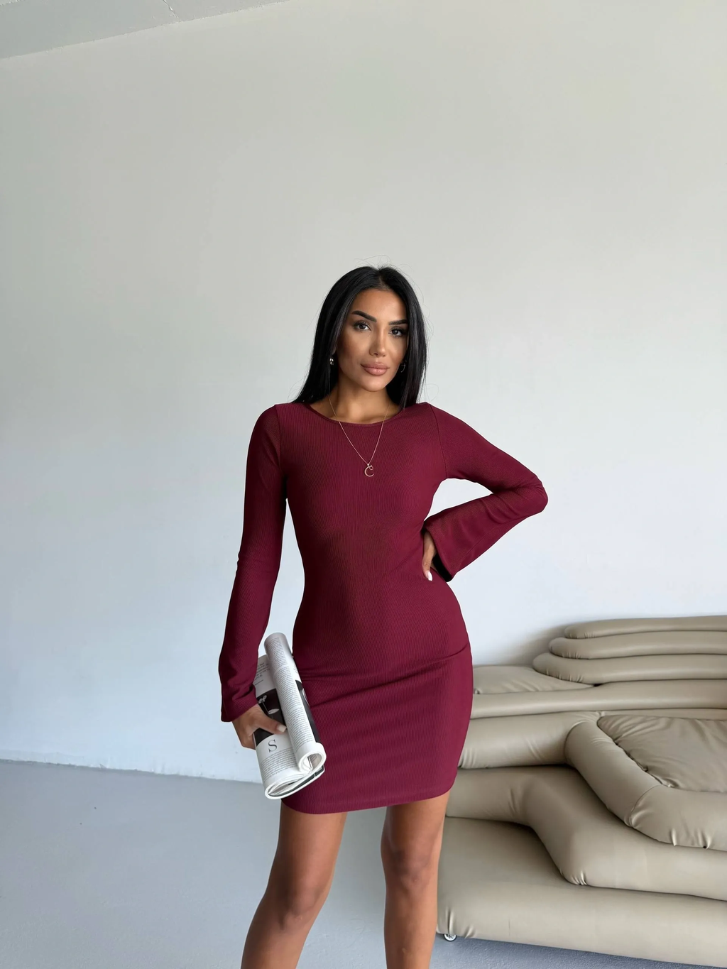 Prenses Kol Likralı Elbise - 0286