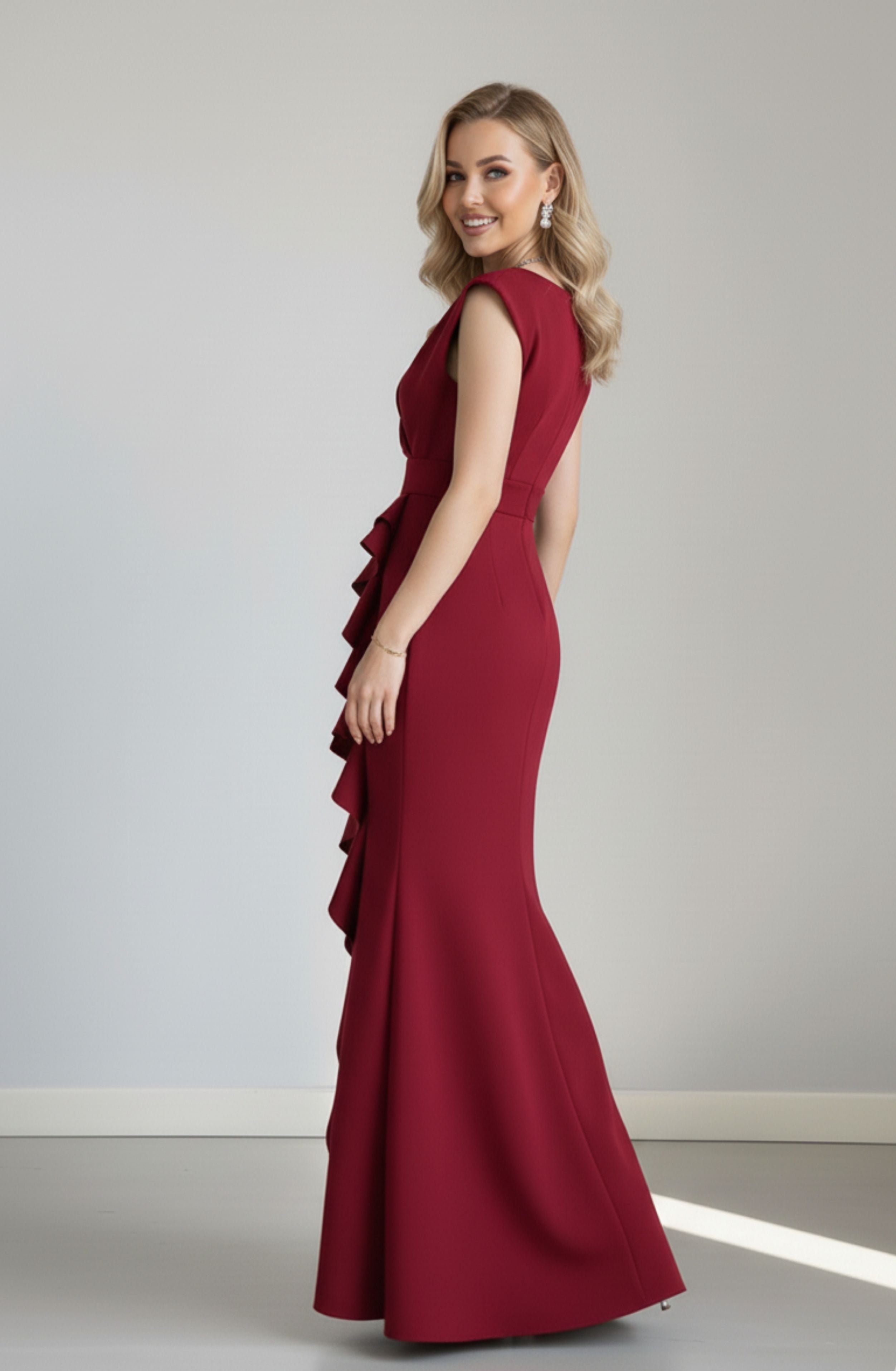 Kruvaze Yaka Abiye Elbise - 0215